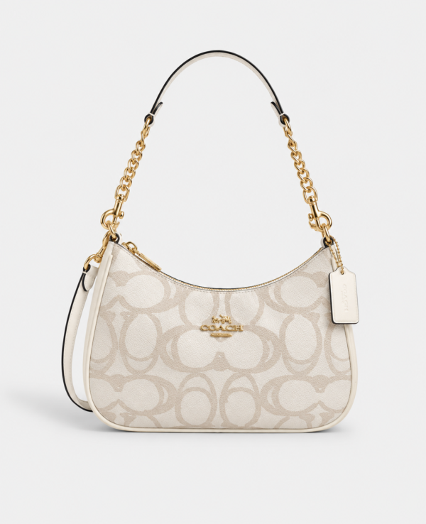 Coach Eliza Signature Canvas Shoulder Bag ~ Chalk Multi